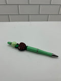 Beaded Green Pen-With Back to School Theme