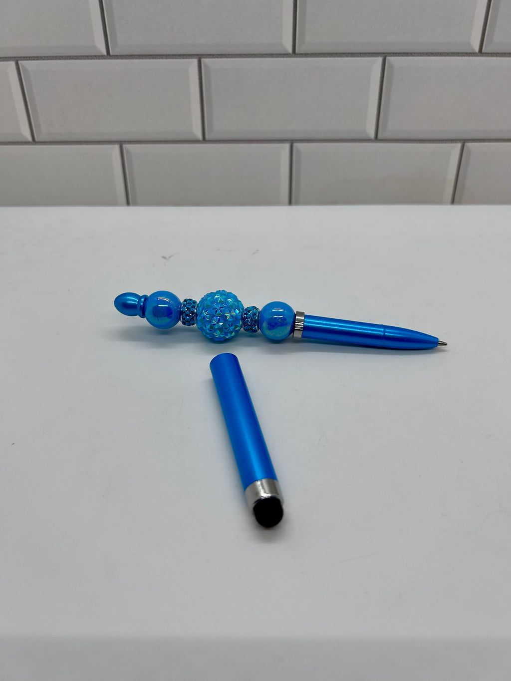 Stylet/Stylo Perlé - Acrylique Bleu