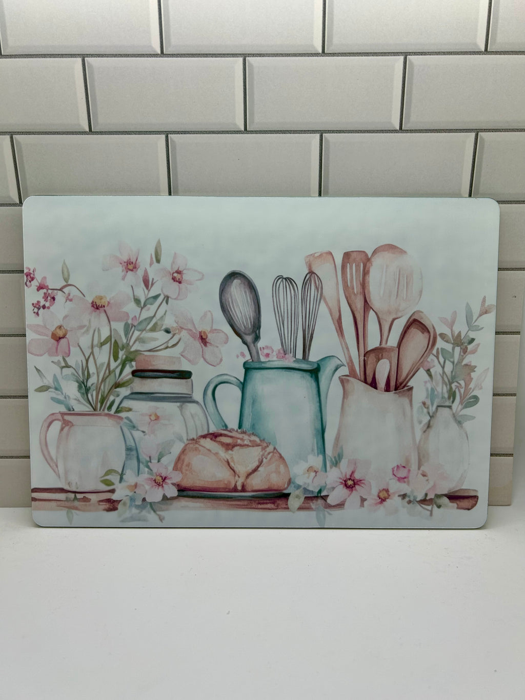 11x8 Glass Textured Sublimated Cutting Board with Beautiful Design