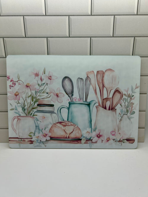 11x8 Glass Textured Sublimated Cutting Board with Beautiful Design