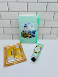 Lot de petits carnets A6 - Vert motif plage