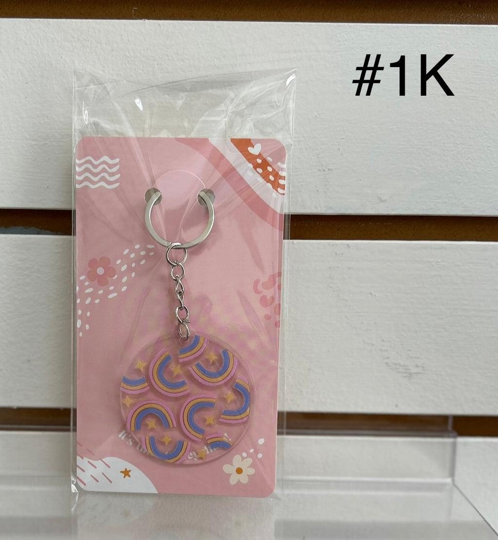 Acrylic Keychain Bundle with Beautiful Design -Includes One lotion & One Gel Pen
