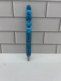 Rhinestone Beaded Ballpoint Pen-Teal Blue