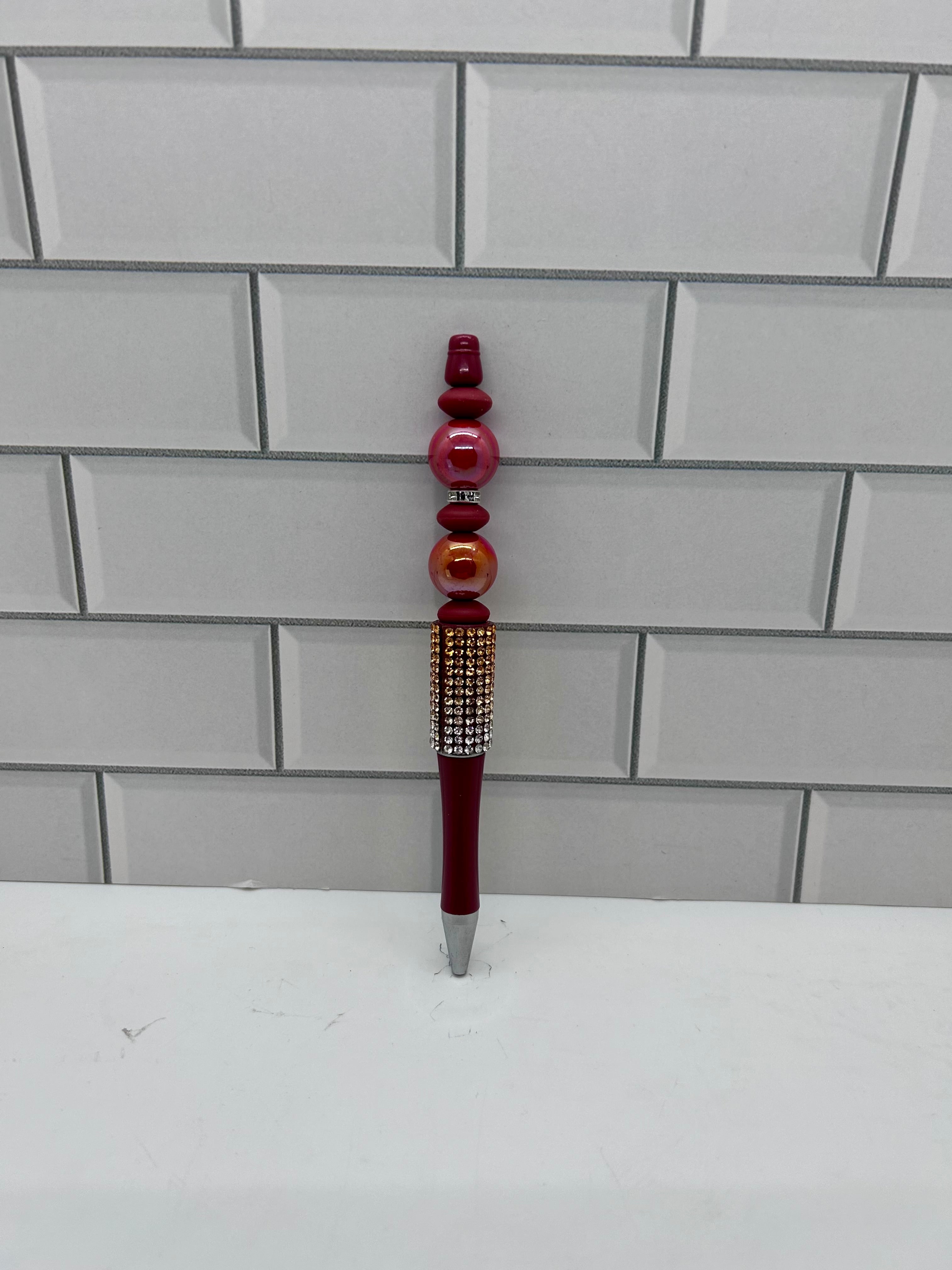 Beaded Brown Ballpoint Pen