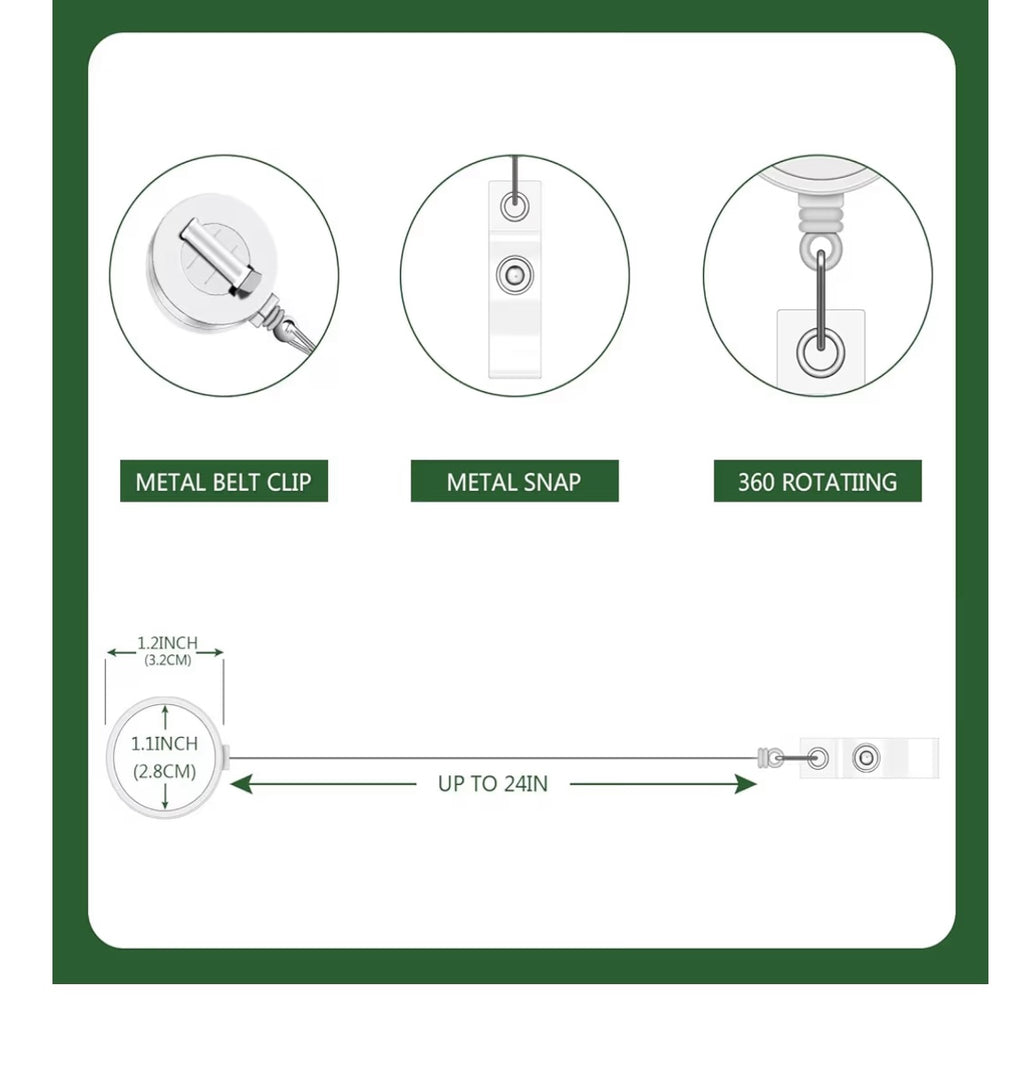 White Badge Reel with Design