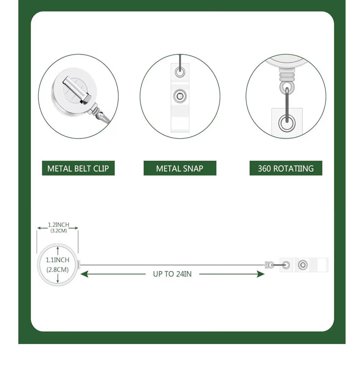 White Badge Reel with Design