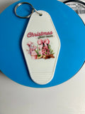 Retro Style Motel Keychain With Christmas Design