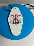 Retro Style Motel Keychain With Christmas Design