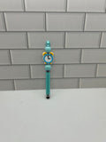 Beaded Stylus-Blue Silicone with Back to School Theme