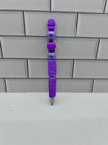 Rhinestone Beaded Ballpoint Pen-Purple (Rhinestone Not Perfect)