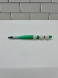 Stylo bille ombré vert en silicone à perles