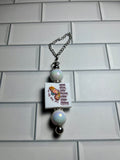 Beaded Cup Charm’s-White Acrylic with Focal