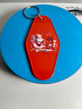 Retro Style Motel Keychain With Christmas Design