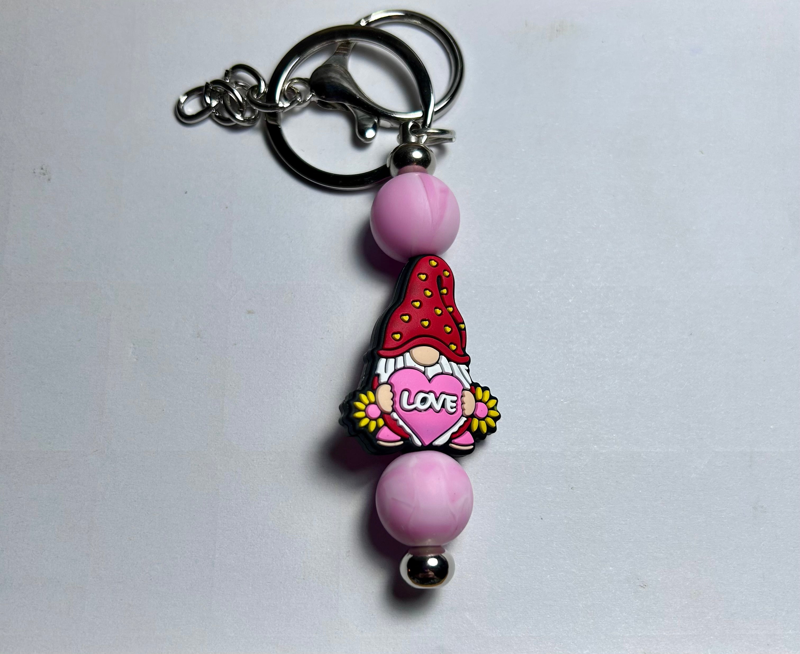 Valentines Day Theme Beaded Keychain