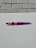 Stylos à bille perlés - Acrylique rose métallisé