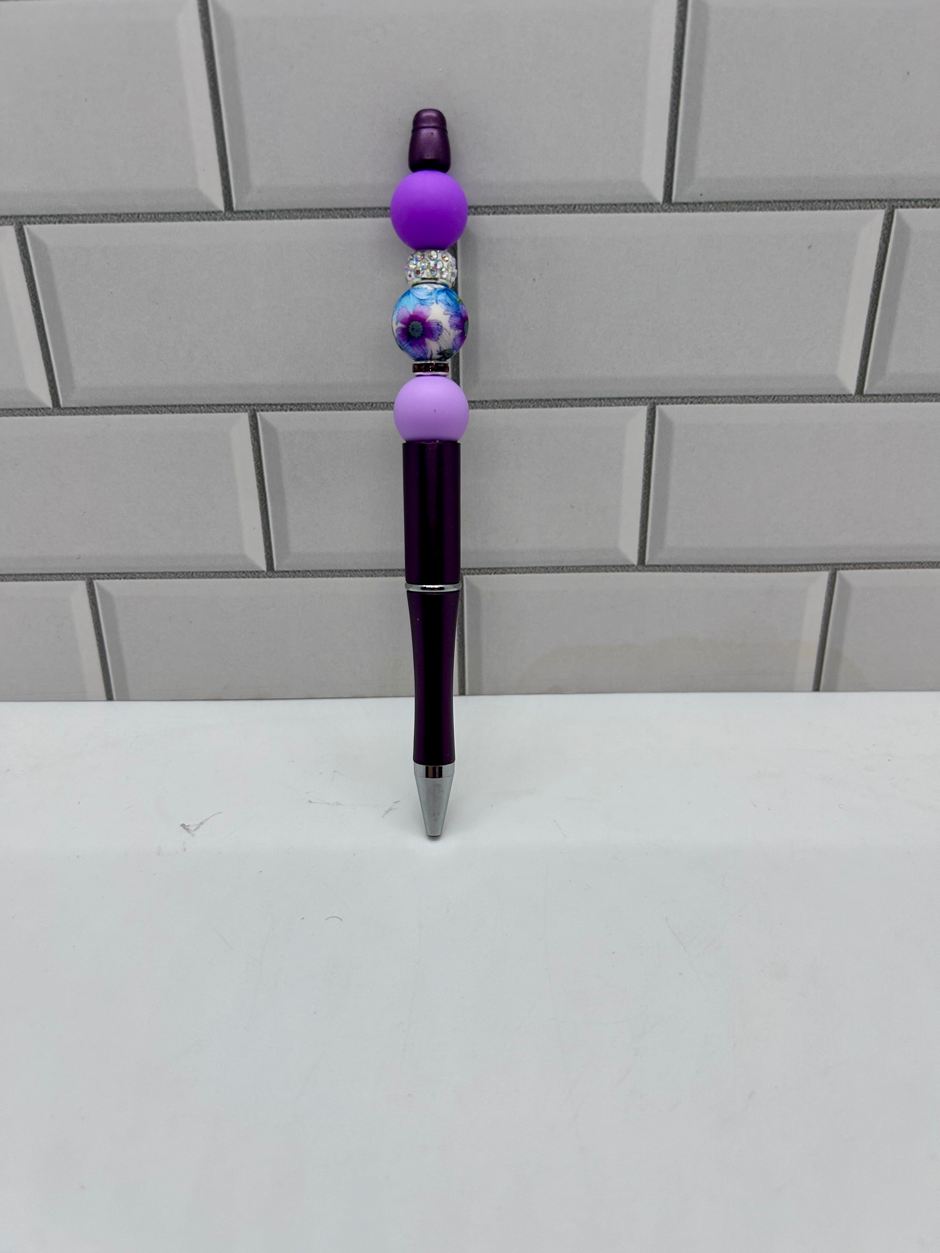Beaded Ballpoint Pen-Purple Silicone