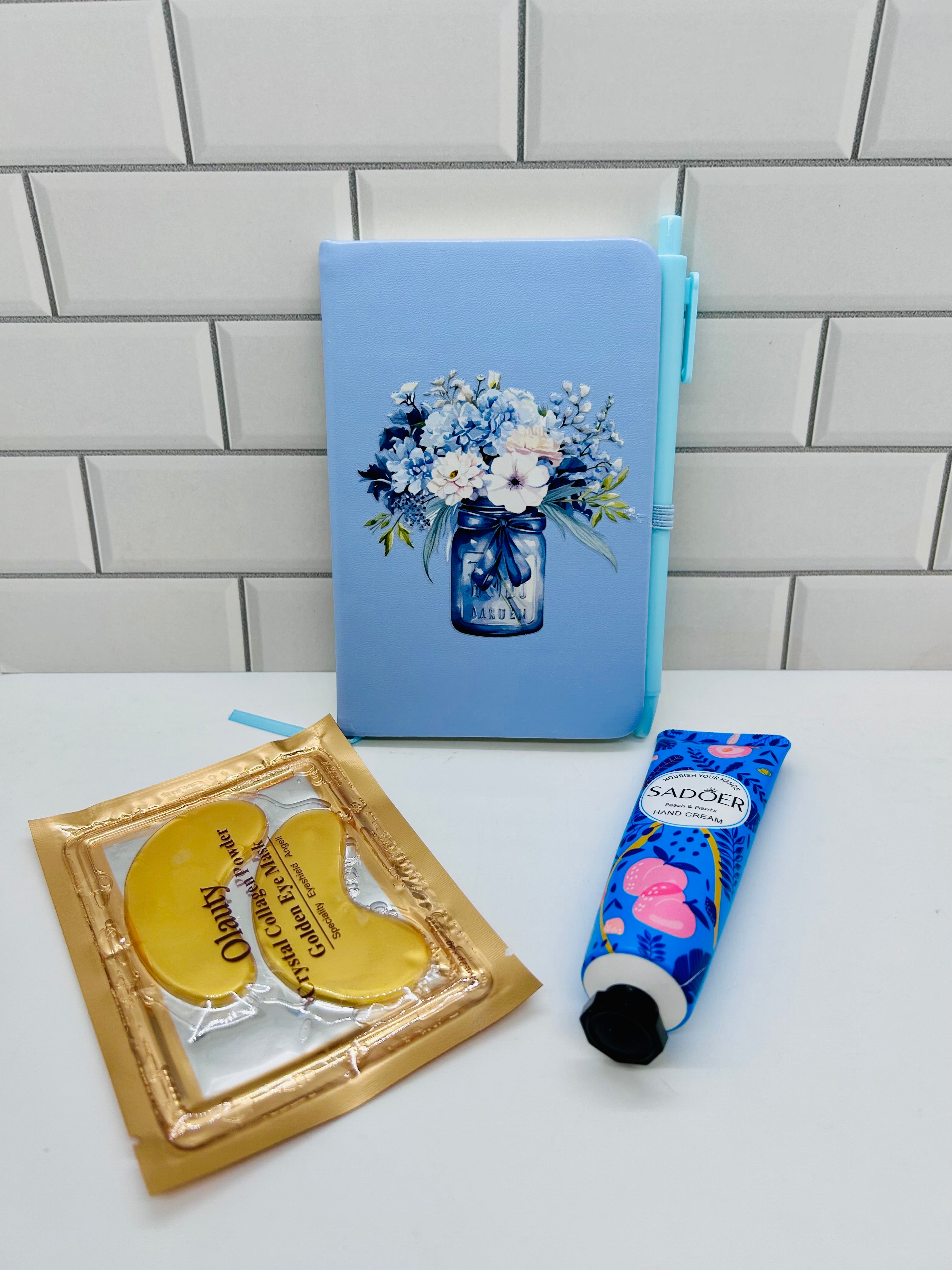 A6 Small Journal Bundle-Blue with Floral Design
