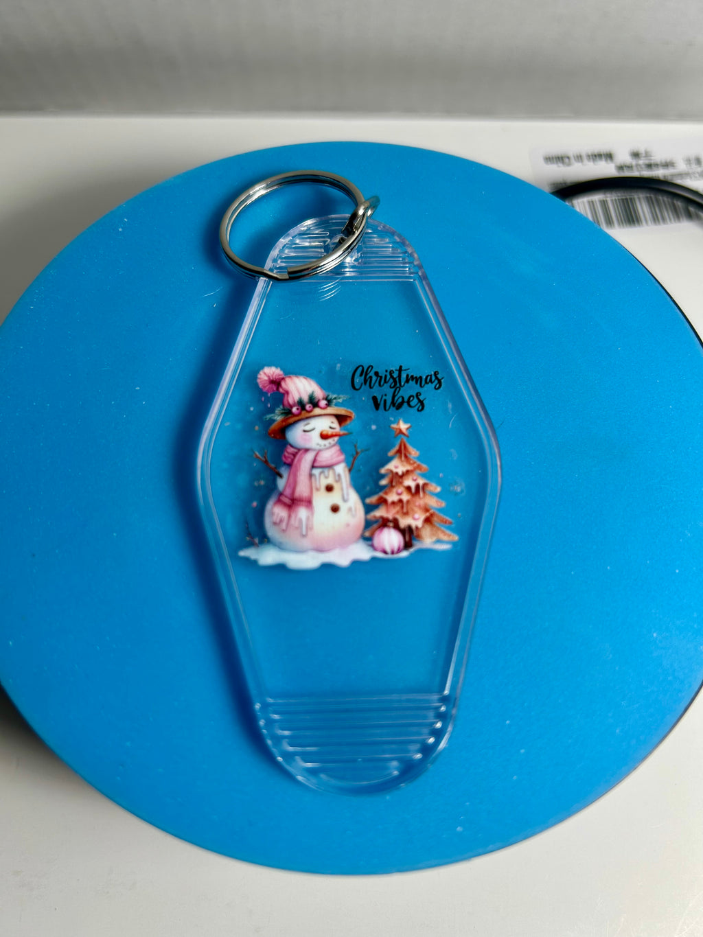 Porte-clés de motel de style rétro avec motif de Noël