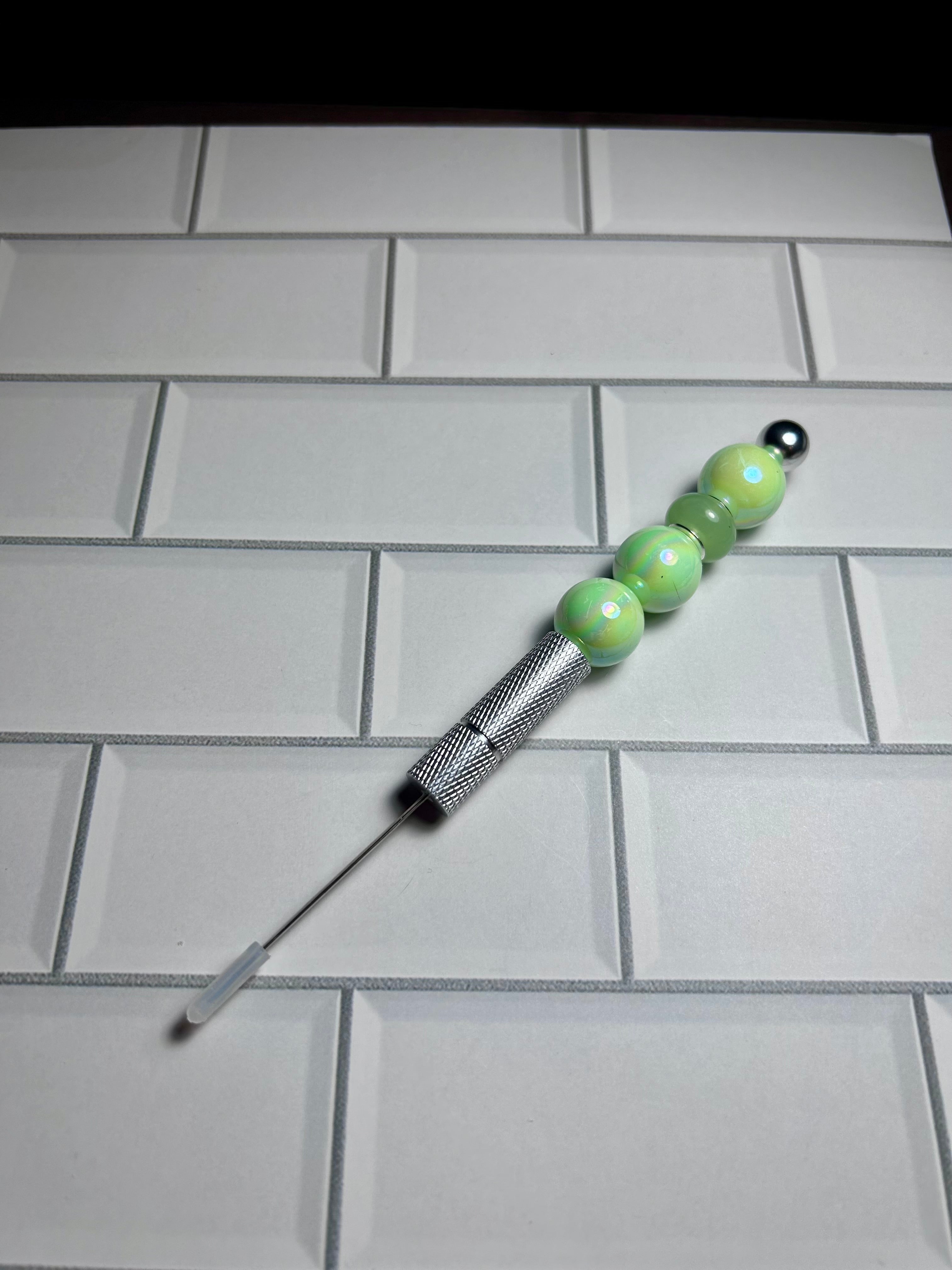 Beaded Seam Rippers-Green Acrylic