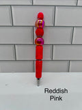 Rhinestone Beaded Ballpoint Pen-Reddish Pink