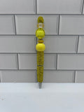 Rhinestone Beaded Ballpoint Pen-Yellow