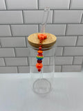 Beaded Straw Charm-Orange