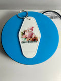 Retro Style Motel Keychain With Christmas Design