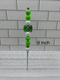 Beaded Pokey/Weeding Tool-8 inch-Green/White