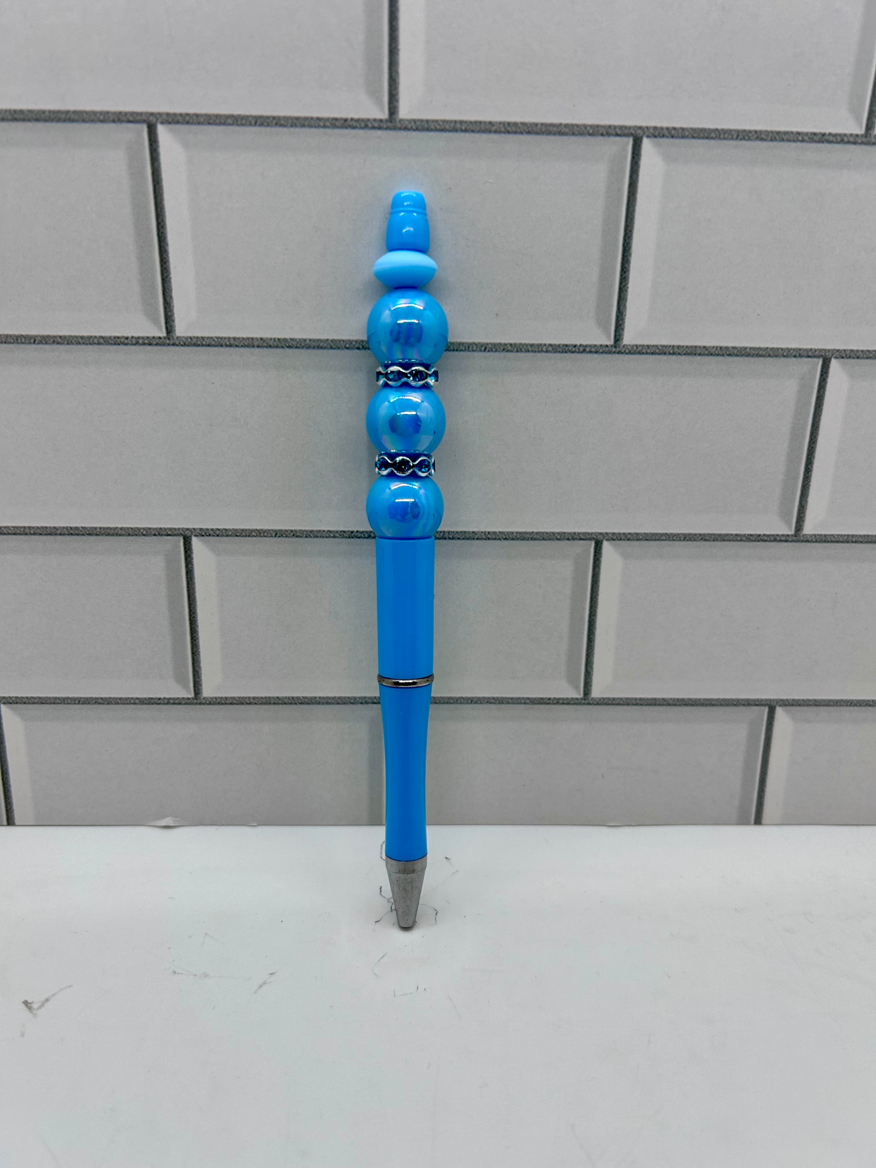 Beaded Blue Ballpoint Pen