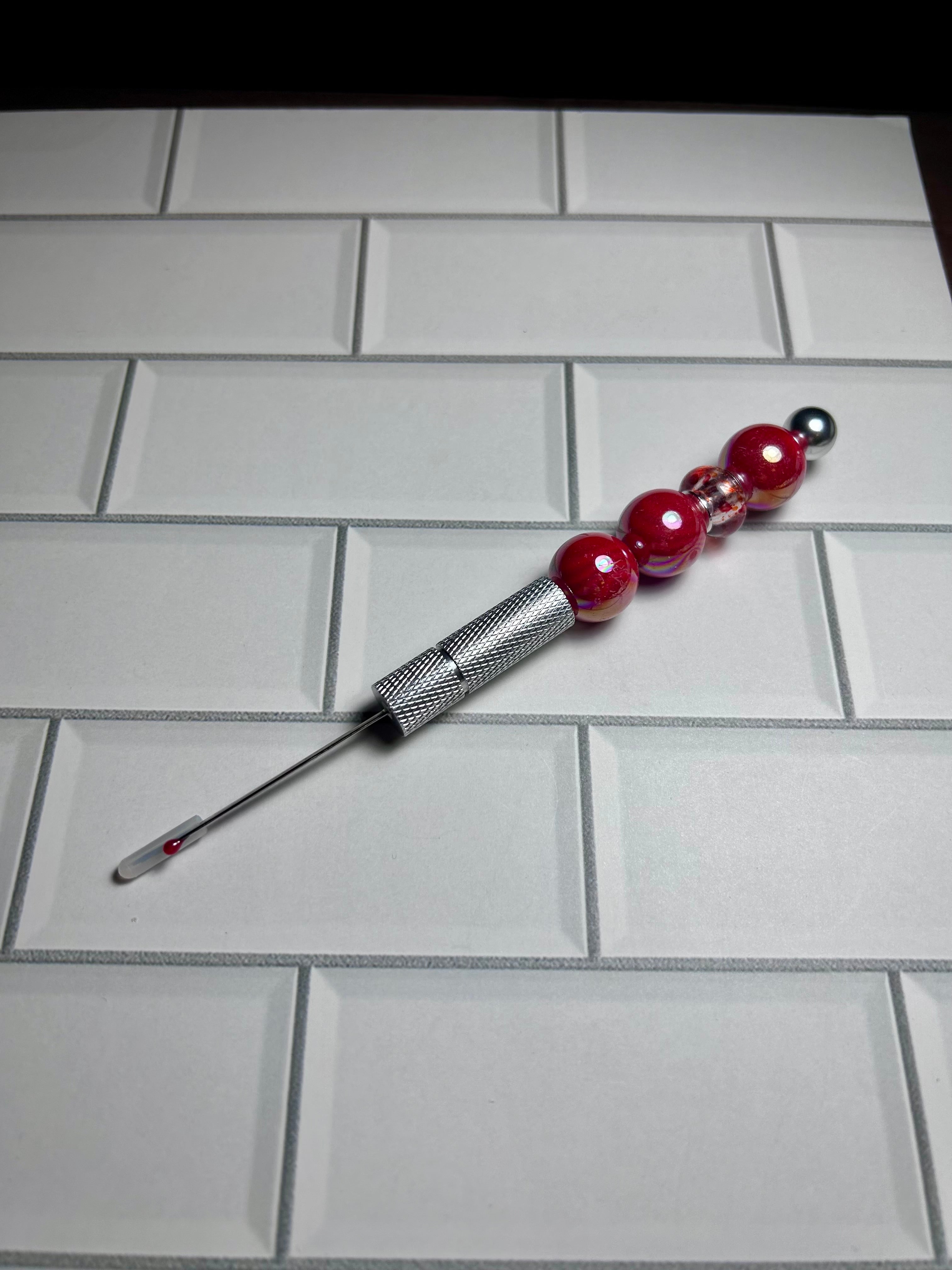 Beaded Seam Rippers-Red Acrylic