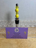 Bouchon de bouteille en perles - Jaune