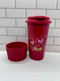 18 oz Hot/Cold Plastic Tumblers with Valentine’s Day Design-Red