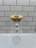 Beaded Straw Charm-Gray
