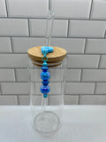 Beaded Straw Charm-Blue