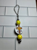 Beaded Cup Charm’s-Yellow Acrylic with Focal