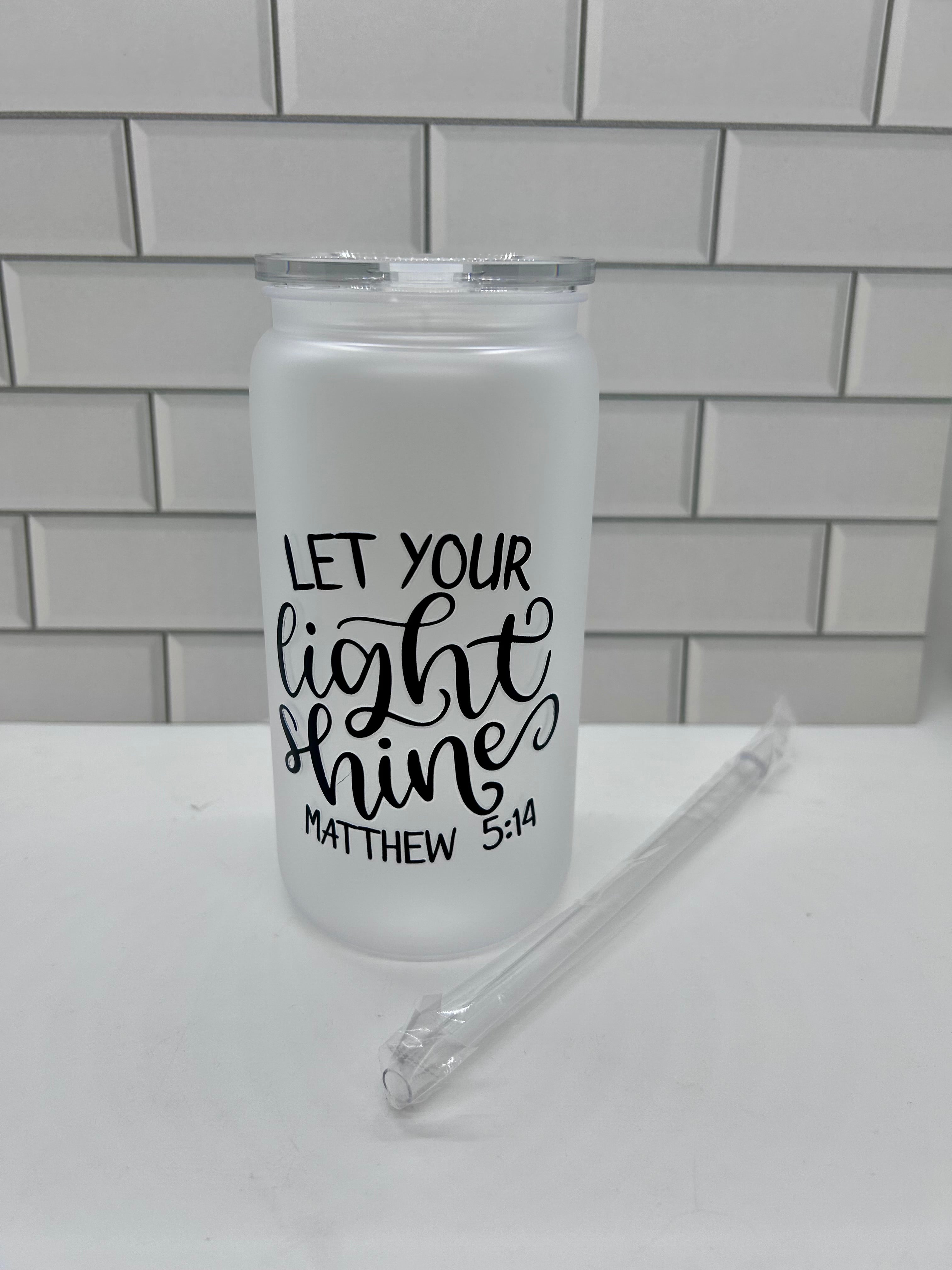 16 oz Acrylic Frosted Tumbler with Christian Theme