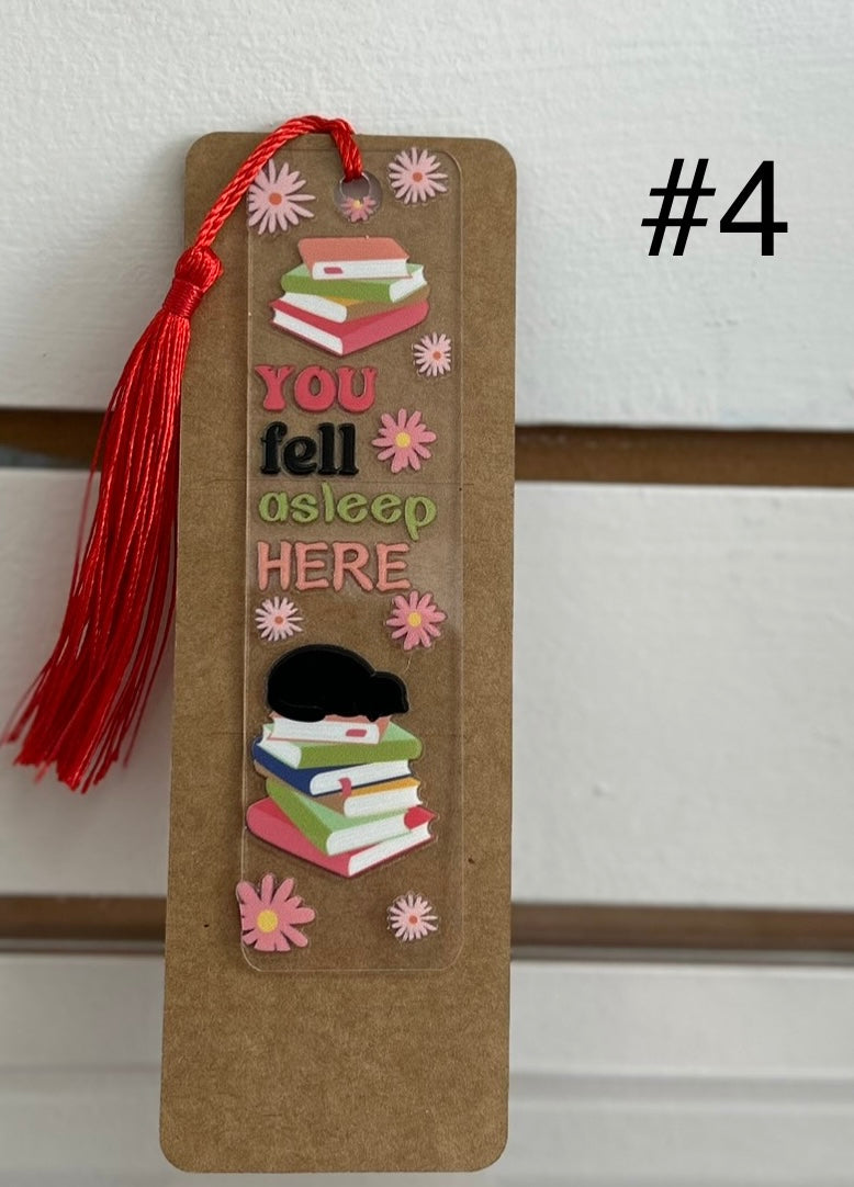 Acrylic Bookmark Bundle with Beautiful Design and Color Tassel-Includes One lotion & One Gel Pen