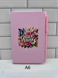 A6 Blank Lined Journal Featuring A Beautiful Inspirational Design-Pink