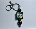 Easter Theme Beaded Keychain-Black with Focal