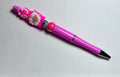 Stylo à bille perlé sur le thème de Pâques - Rose