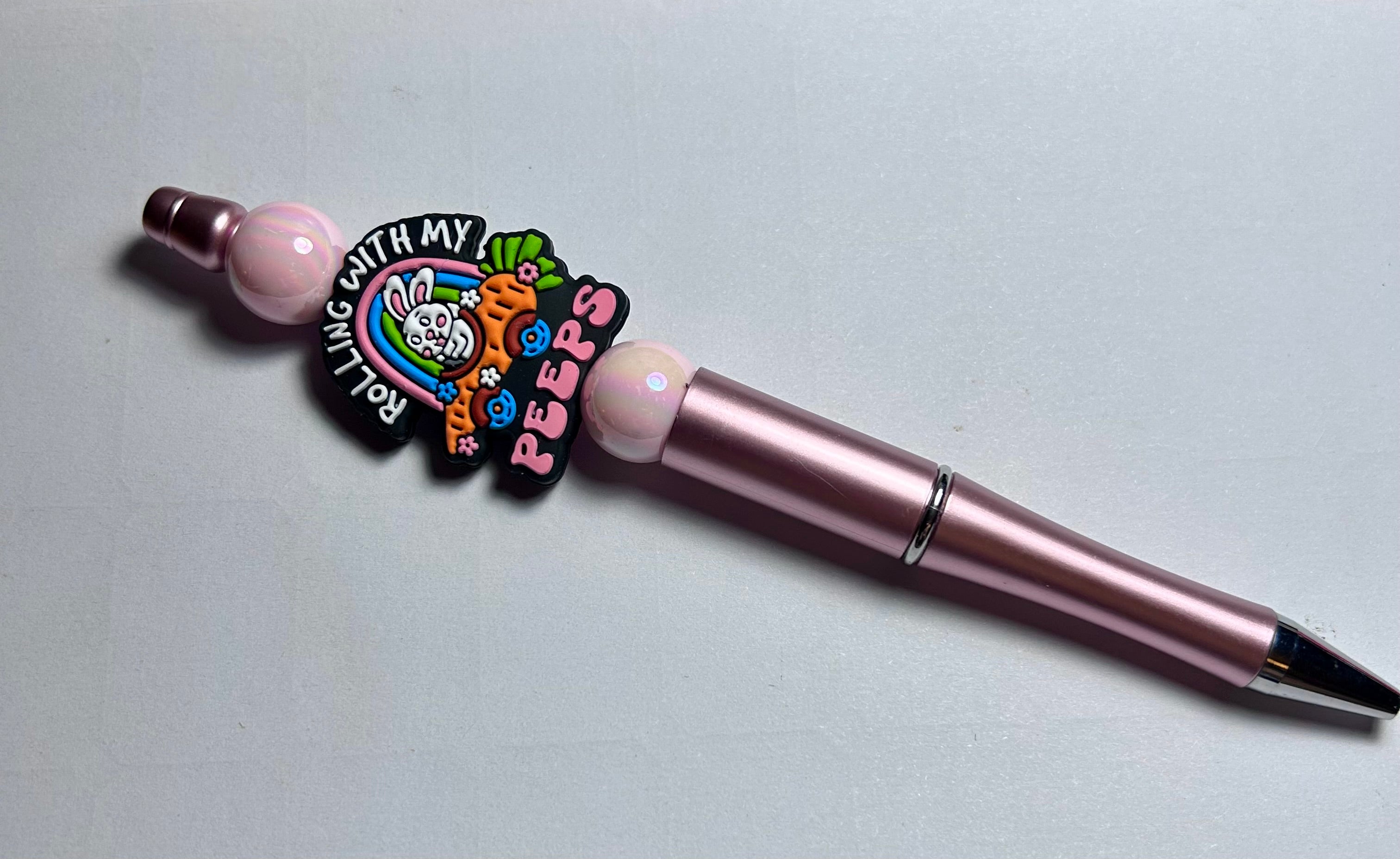 Easter Theme Beaded Ballpoint Pen-Blush/Pink