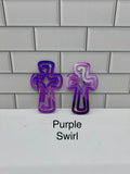 Acrylic  4 inch x 2.5 inch Jumbo Cross Paper Clips-Purple