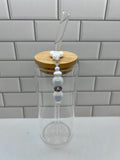 Beaded Straw Charm-White