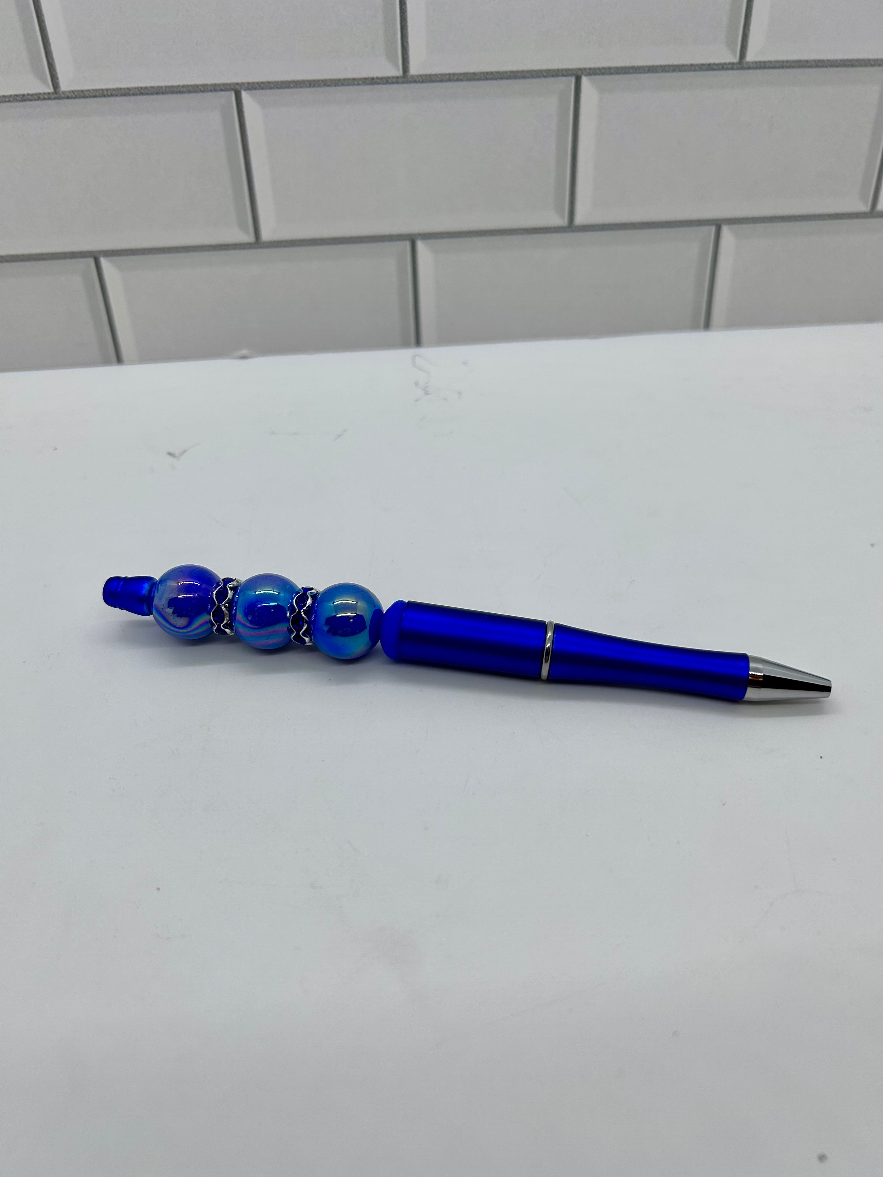 Beaded Royal Blue Ballpoint Pen