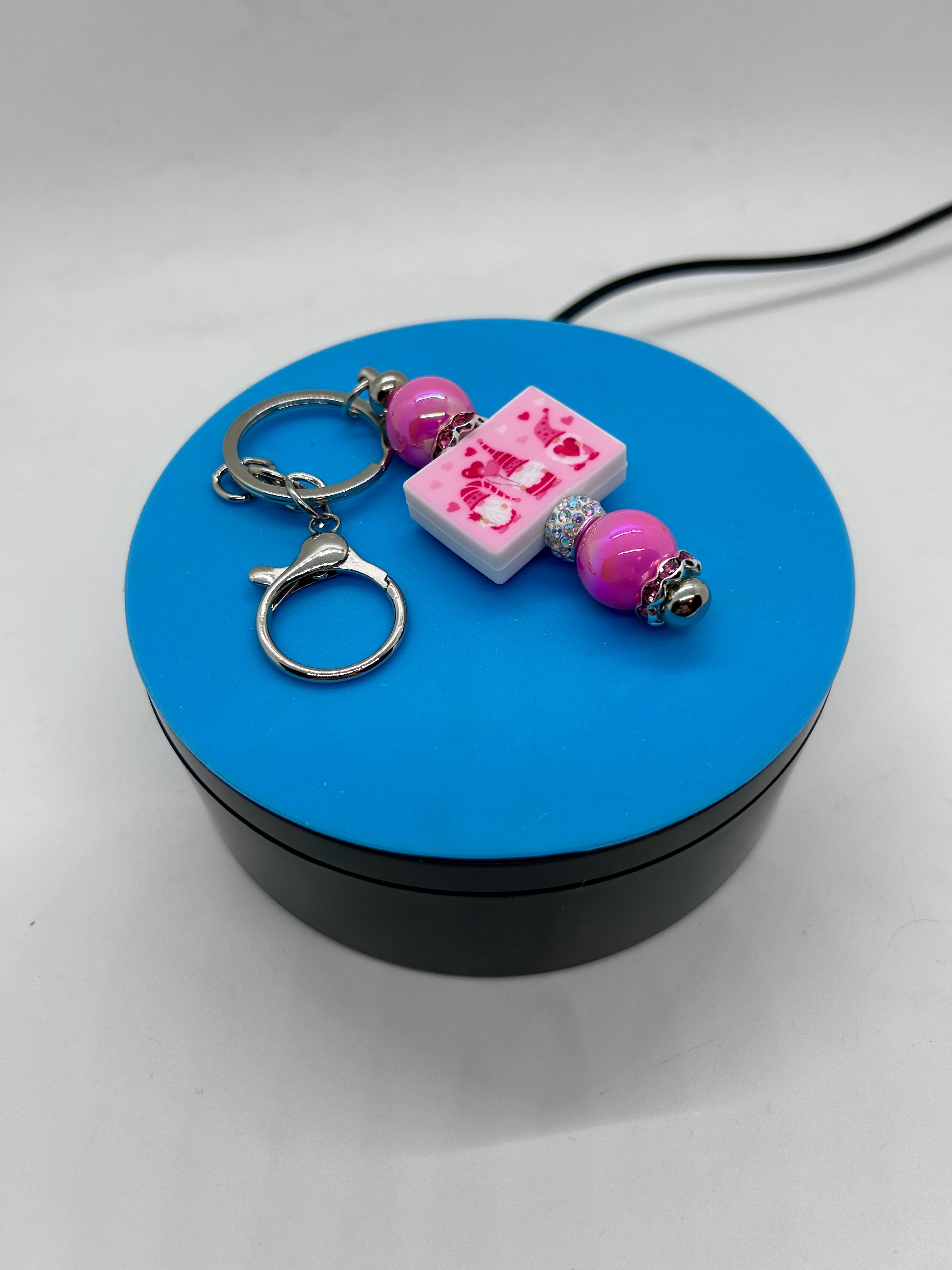 Porte-clés à perles thème Saint-Valentin