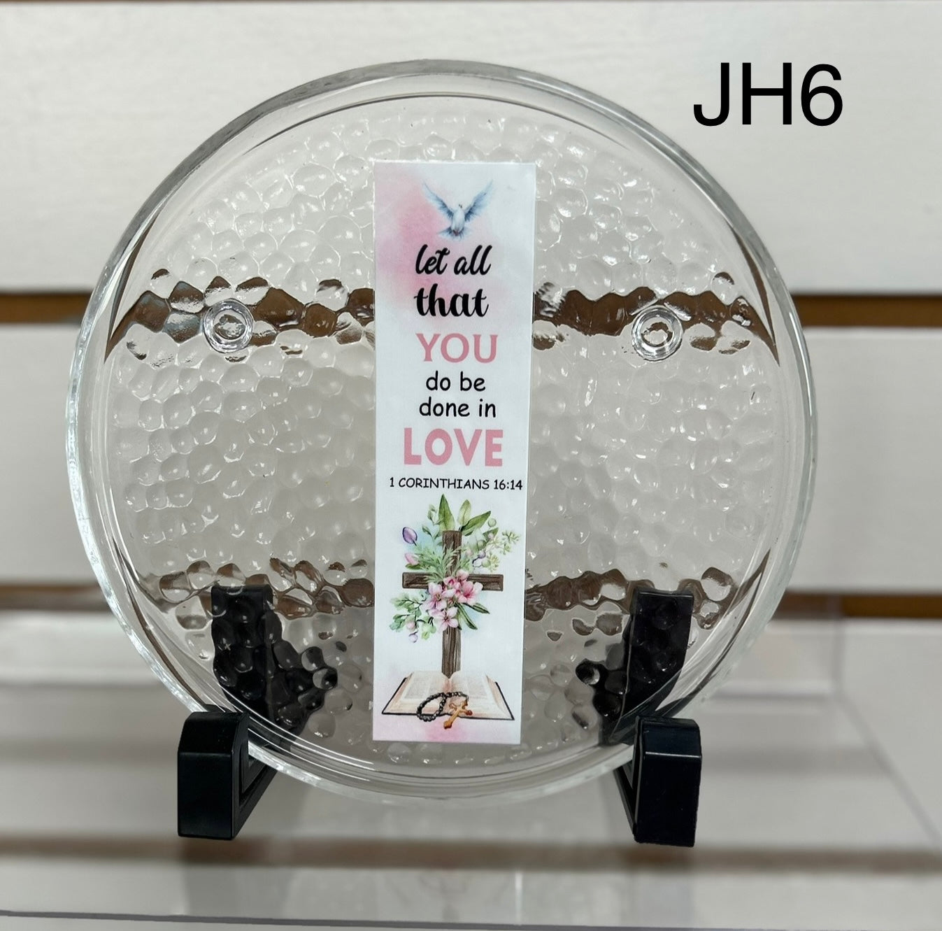 Présentoir à bijoux en verre 15x15 cm, avec un beau design et des pieds en verre