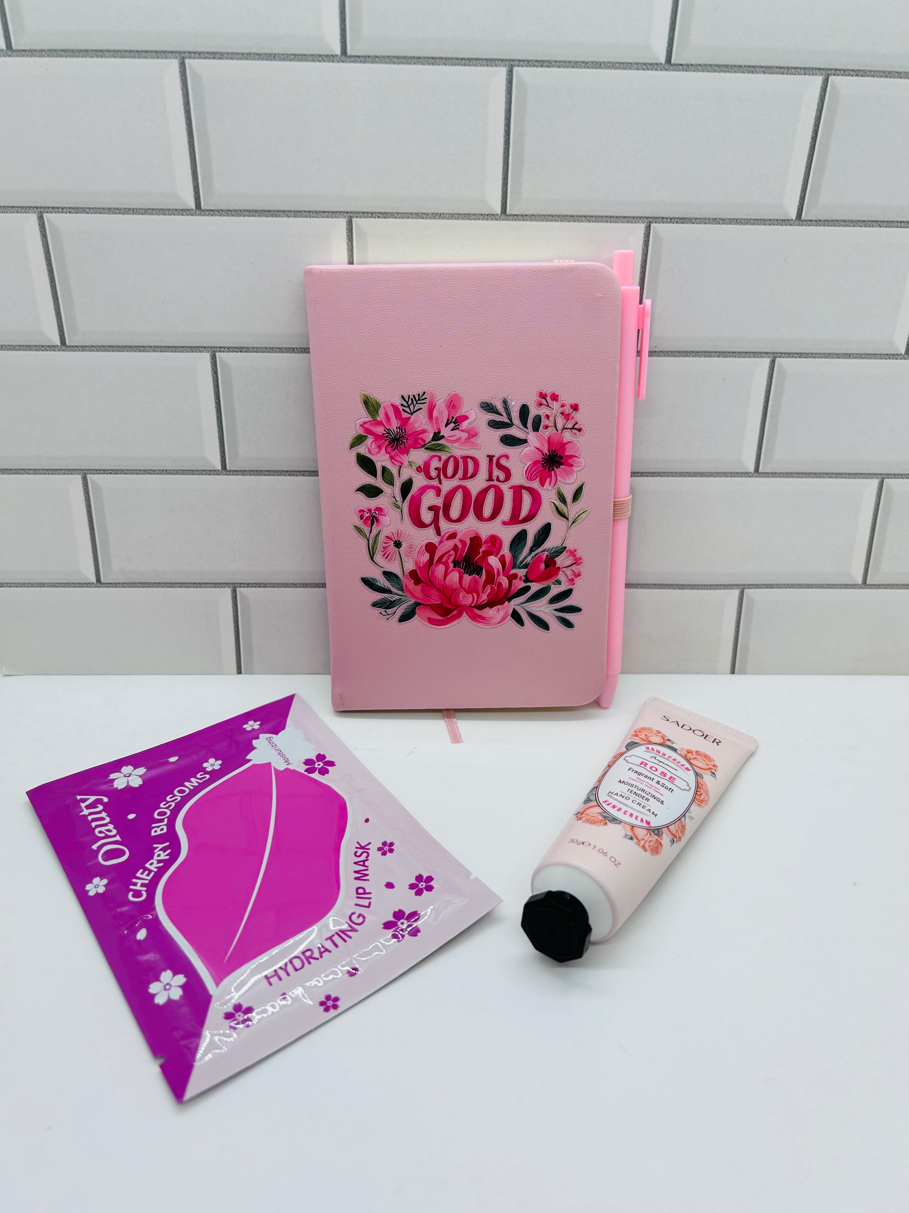 Lot de petits carnets A6 - Rose avec motif d'inspiration