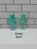 Acrylic  4 inch x 2.5 inch Jumbo Cross Paper Clips-Green