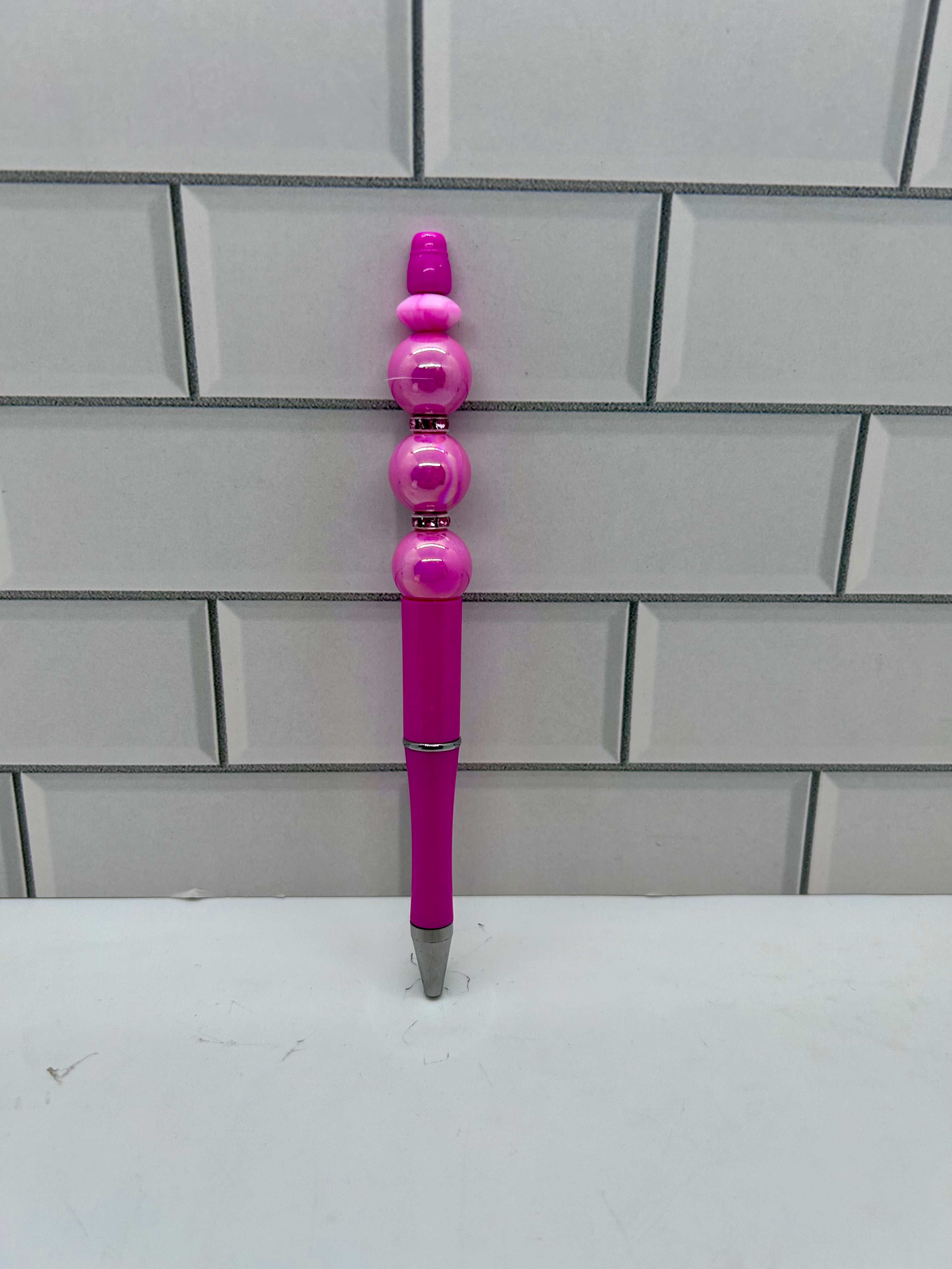 Beaded Pink Ballpoint Pen