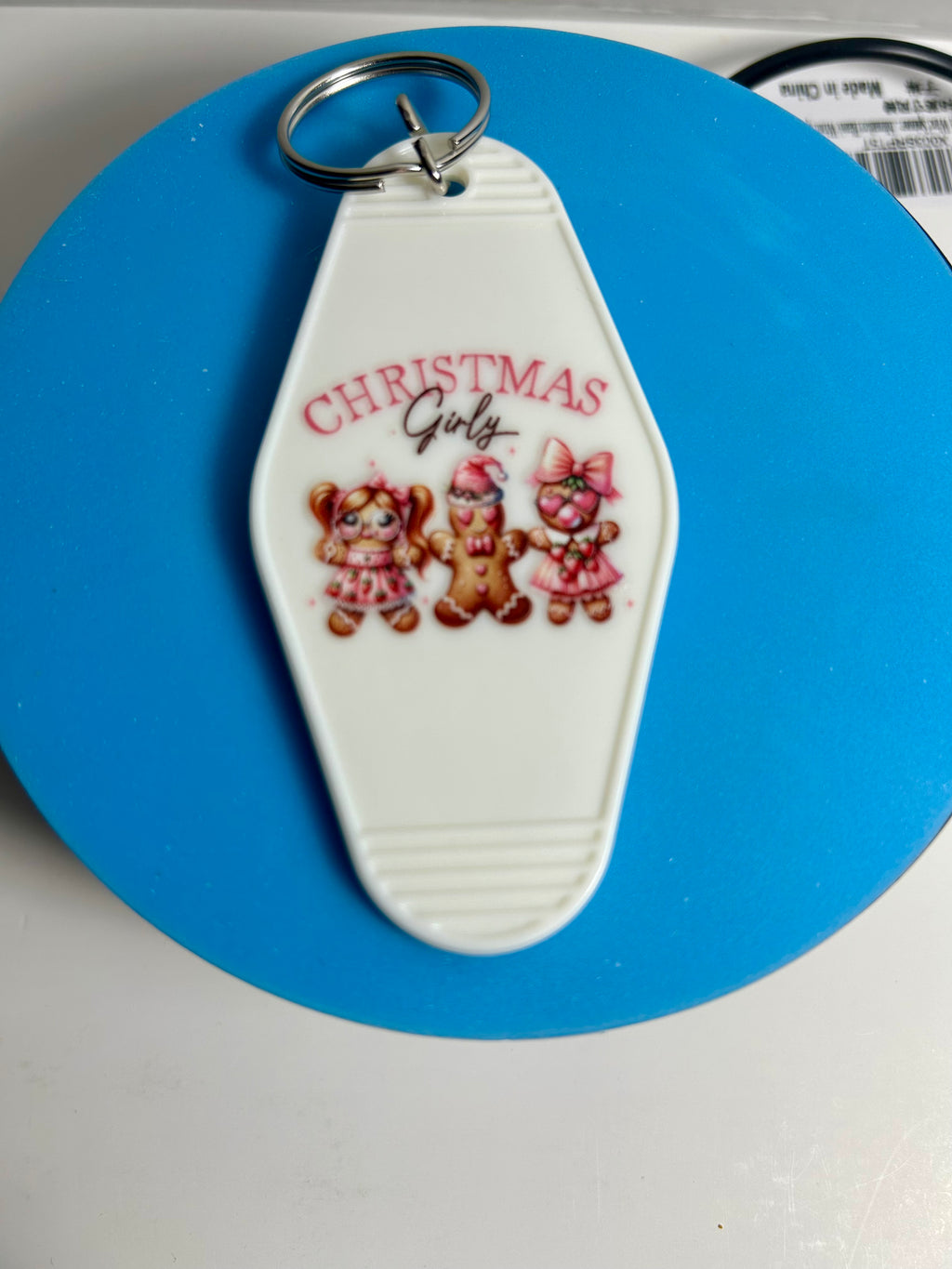 Retro Style Motel Keychain With Christmas Design